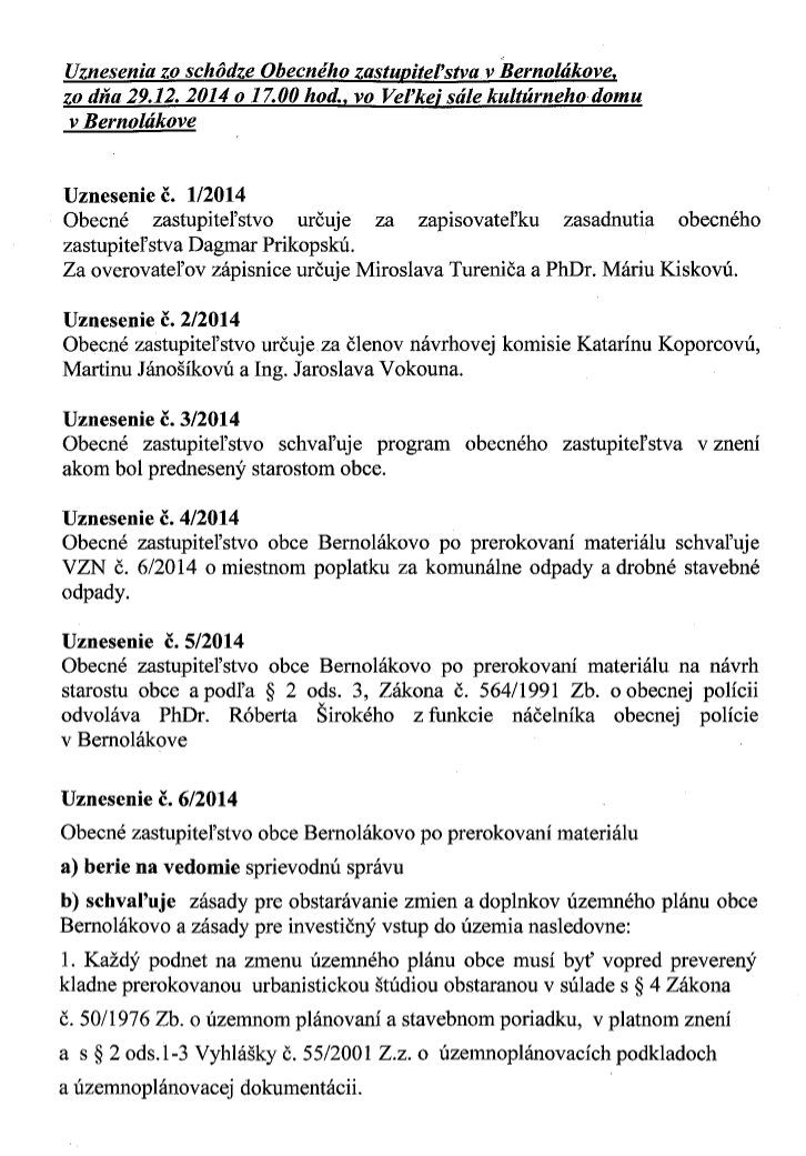 uznesenie OZ Bernolakovo